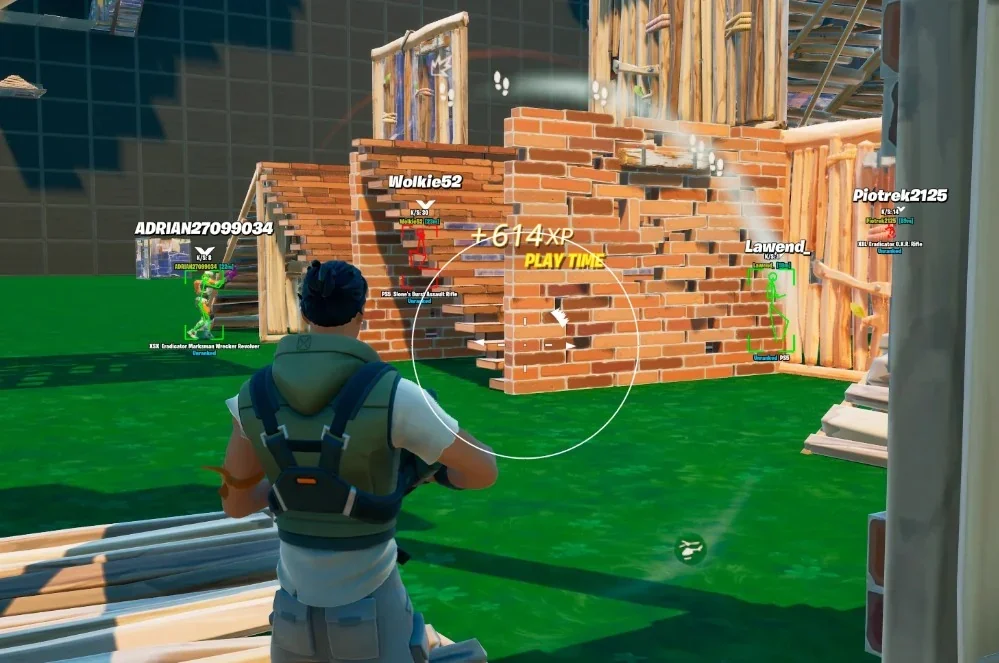 bot player moving toward reboot van with loot in Fortnite